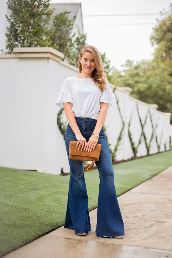 best tops to wear with flared jeans