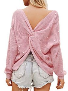 pearl knot back sweater