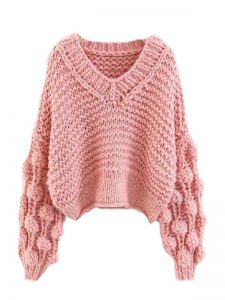 Pom Cropped Sweater