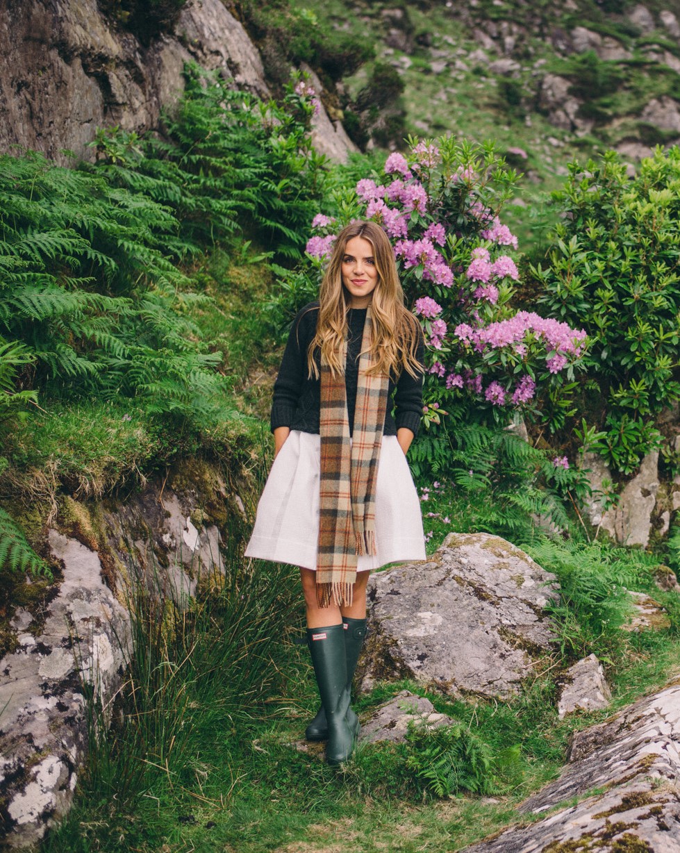 Skirt with rain boots