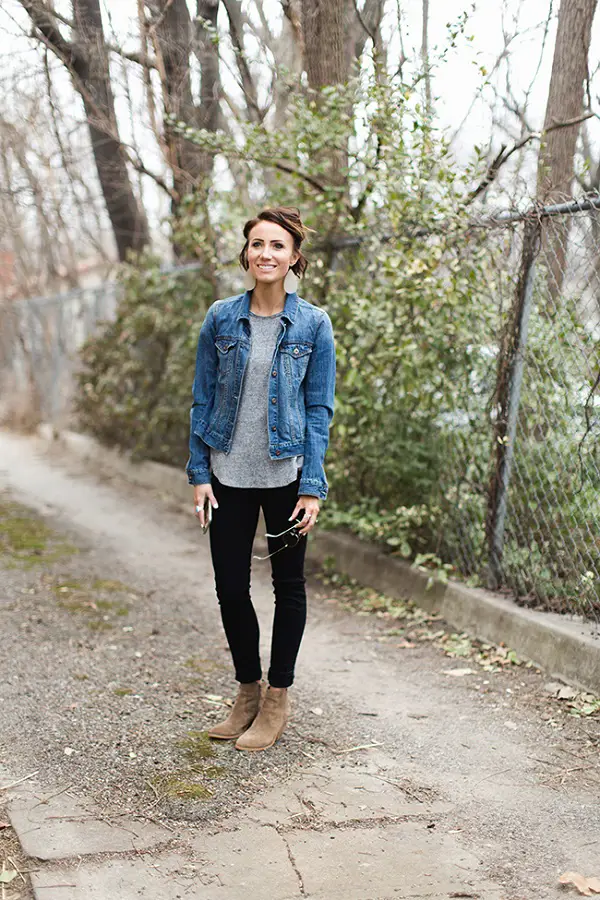 What to Wear with a Jean Jacket #DenimJacket #DenimJacketOutfits #DenimJacketSpring #DenimJacketWinter