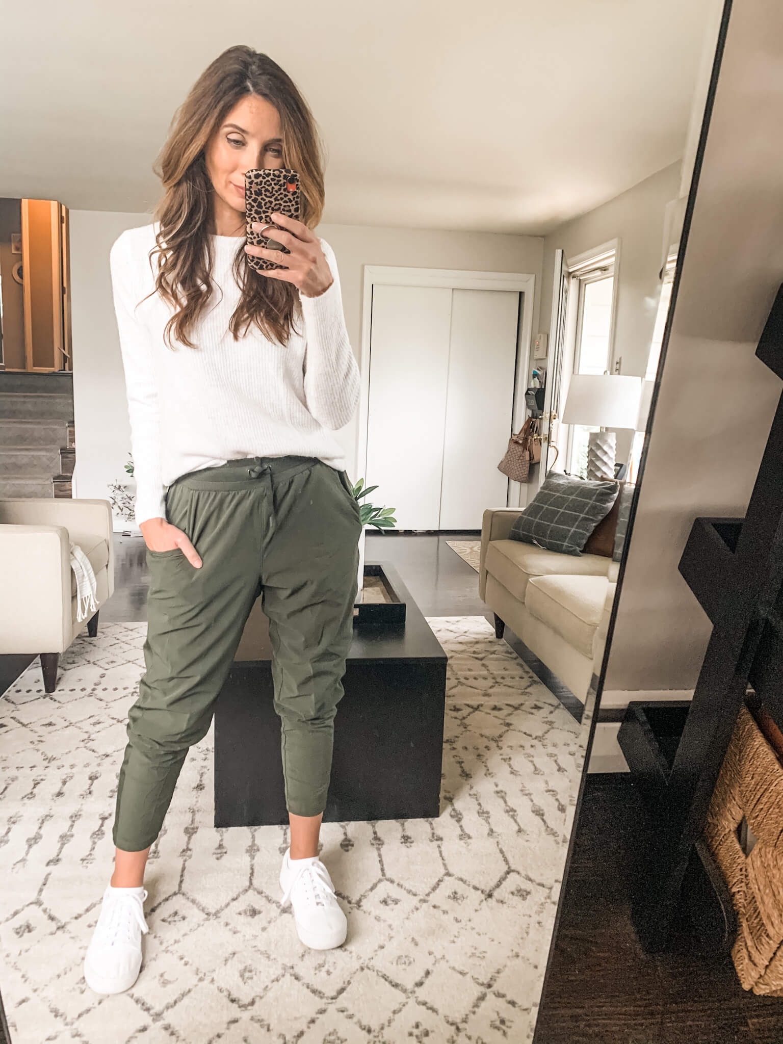 November-Mini-Target-Try-on-olive-green-jogger-pants