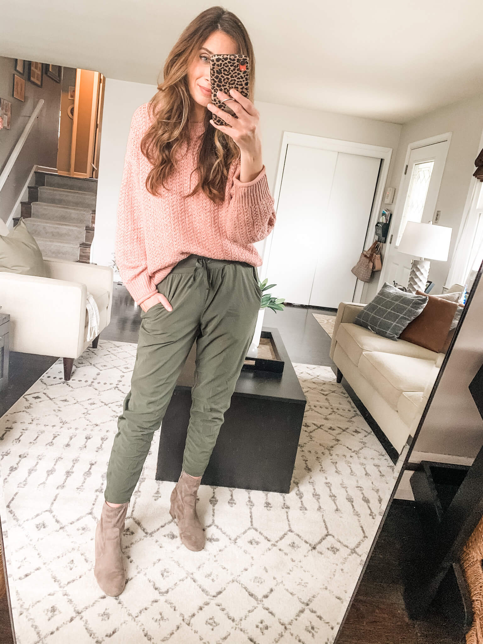 November-Mini-Target-Try-on-olive-green-jogger-pants