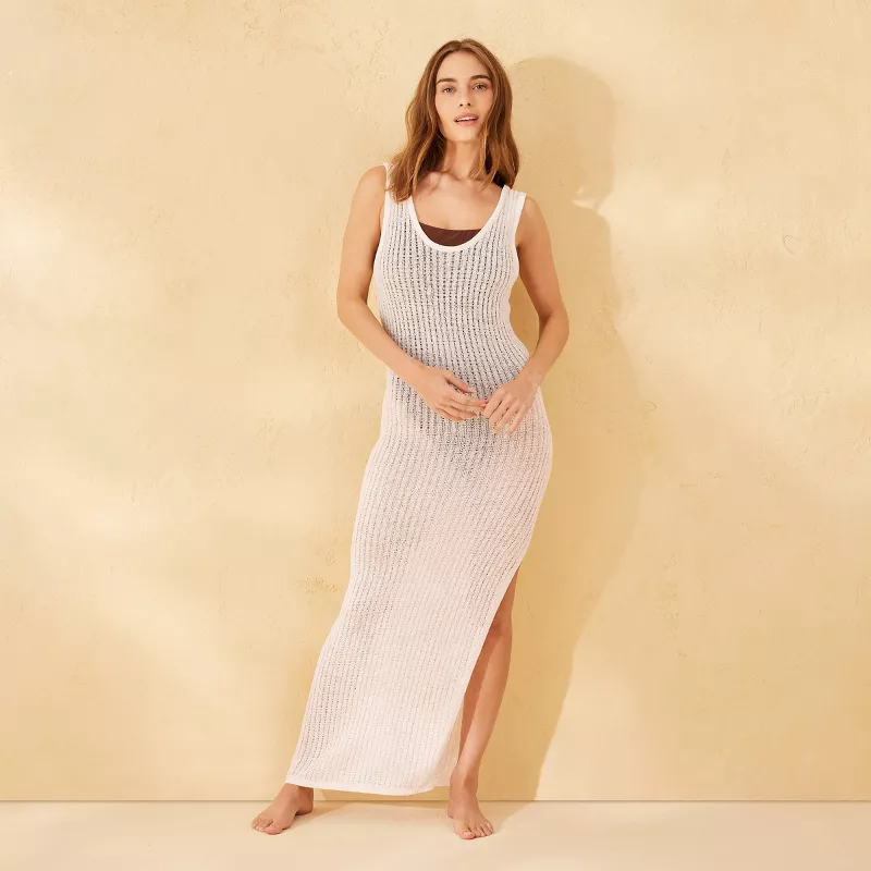 Women's Crochet Maxi Cover Up Tank Dress - Shade & Shore™, 1 of 7