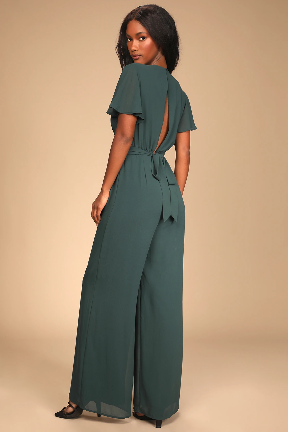 Puffy Sleeve Wedding Guest Jumpsuit