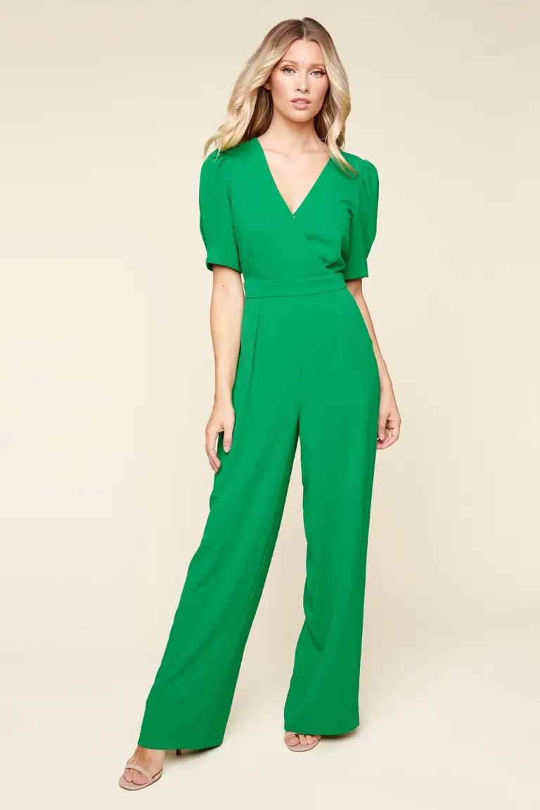 Wedding Jumpsuit With Pockets Short Sleeves