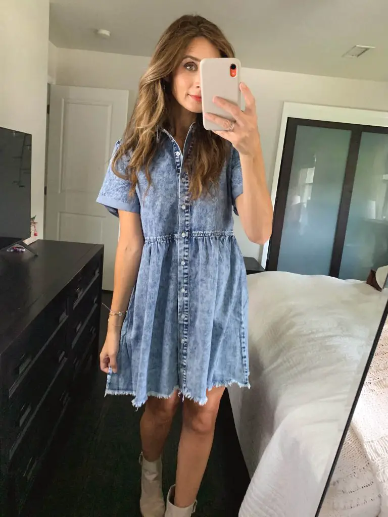 jean-short-sleeve-dress-amazon