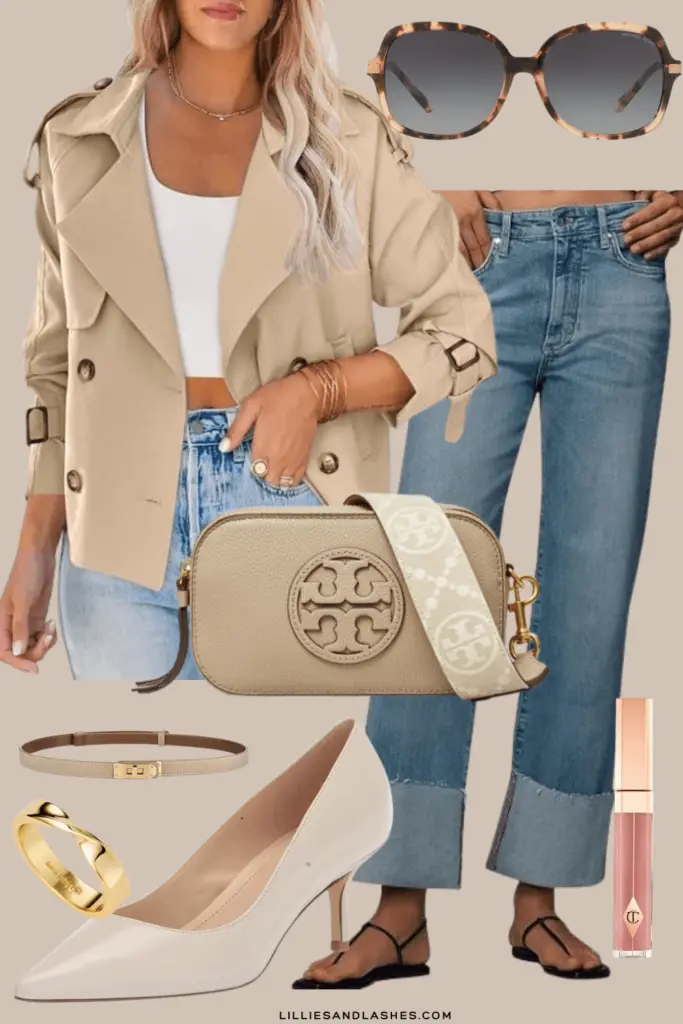 cropped jacket outfit-cuffed-jeans-outfit
